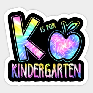 K Is For Kergarten Teacher Tie Dye Back to School Sticker